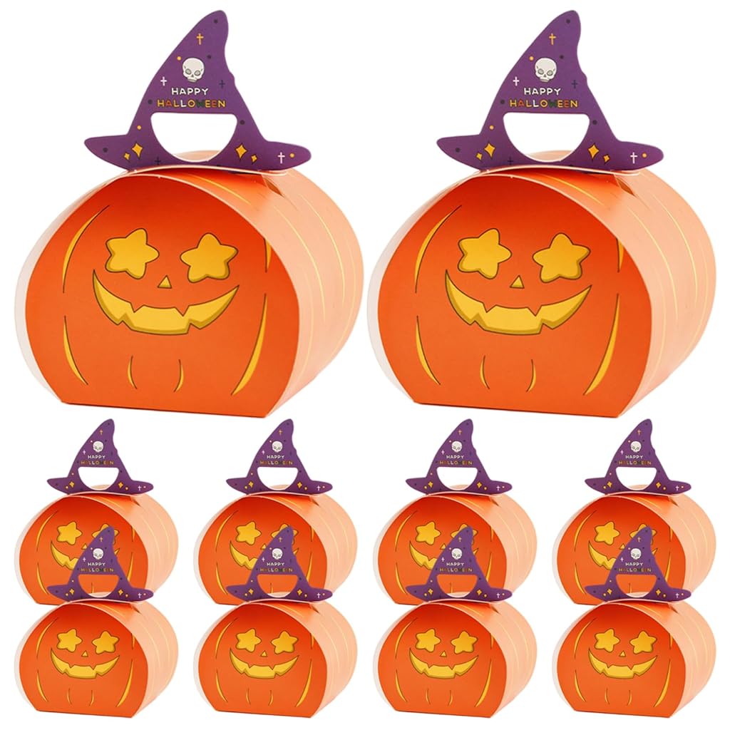 HASTHIP® Halloween Treat Boxes 20Pcs Cartoon Pumpkin Halloween Candy Box Adorable Paper Candy Packaging for Treat Cookies Goodie Box Party Supplies HASTHIP® Halloween Treat Boxes 20Pcs Cartoon Pumpkin Halloween Candy Box Adorable Paper Candy Packaging for Treat Cookies Goodie Box Party Supplies